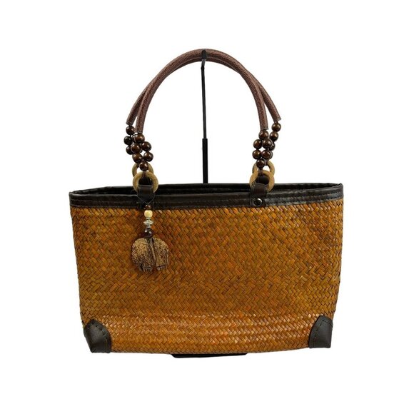 Handbags - Women's Brown Wicker Large Purse